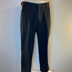 Haggar Original Slacks Mens Two Tone Herringbone Black Pleated Pants - 36/29 NWT